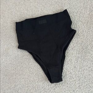 SKIMS High-Waisted Black Ribbed Briefs